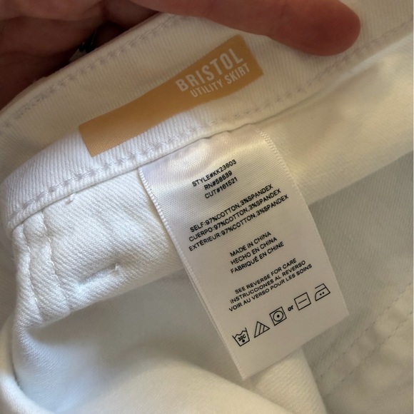 Kut From The Kloth Evereve Skirt Womens 10 Bristol Utility White New - Picture 8 of 9